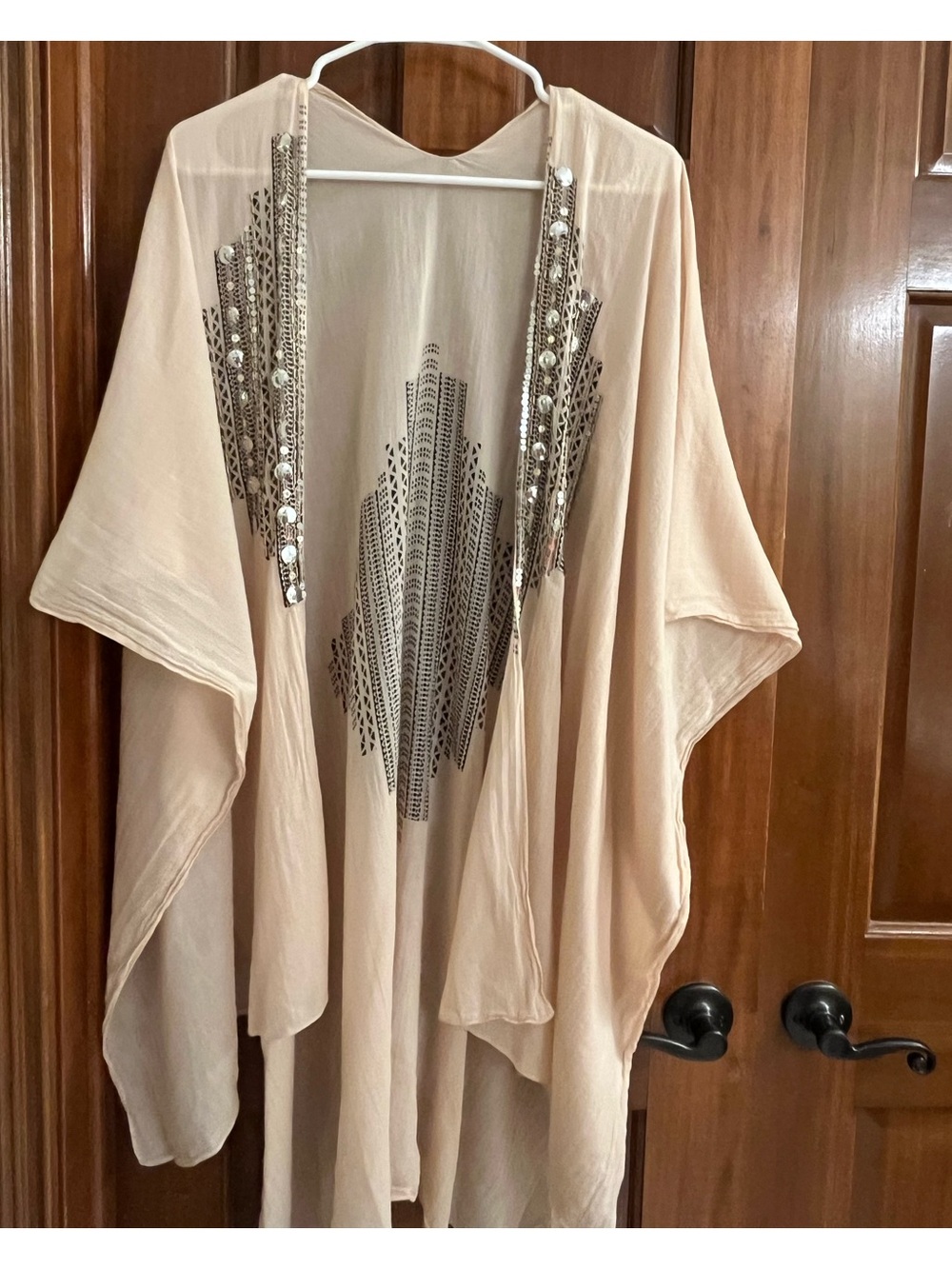 Express Cream Printed Lightweight Kimono